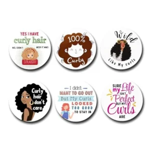 Curly Hair Quotes badges